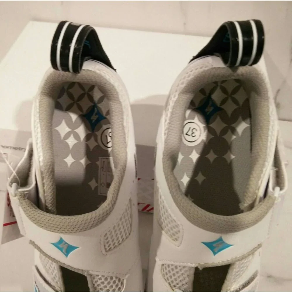 NWB Specialized Trivent Triathlon Cycling Shoes White Aqua 6.5 - Picture 9 of 14